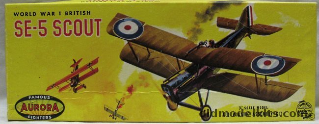 Aurora 1/48 British SE-5 Scout - Yellow Box Issue, 103-79 plastic model kit